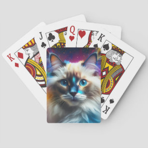 Ragdoll Breed Of Cat Colour Explosion Background Playing Cards