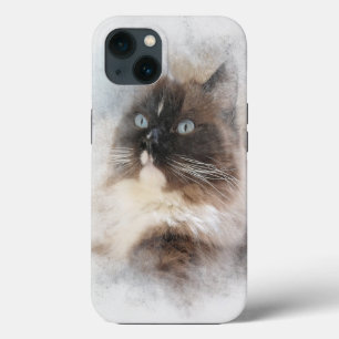 Ragdoll Cat Abstract iPhone 13 Case