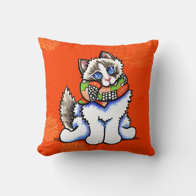 Ragdoll Cat All Dolled Up Cushion (Front)