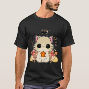 Ragdoll Cat Anime Kitten Thanksgiving Turkey T-Shirt