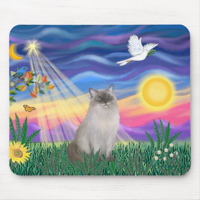 Ragdoll Cat (Blue Point) - Twilight Mouse Mat (Front)