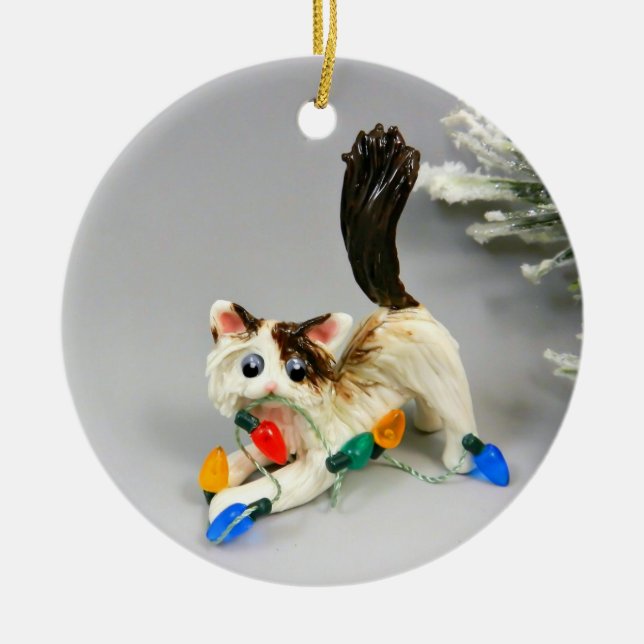 Ragdoll Cat Ceramic Ornament (Front)