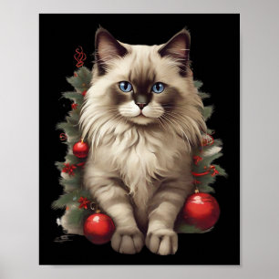 Ragdoll Cat Christmas Baubles Christmas Xmas Pajam Poster