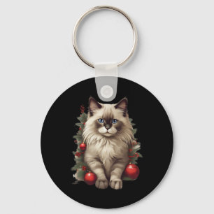 Ragdoll Cat Christmas Byubles Key Ring