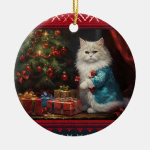 Ragdoll cat Christmas Ceramic Tree Decoration