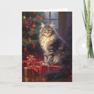 Ragdoll cat Christmas greeting card