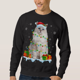 Ragdoll Cat Christmas Lights Funny Cat Lover Xmas Sweatshirt