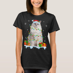 Ragdoll Cat Christmas Lights Funny Cat Lover Xmas T-Shirt