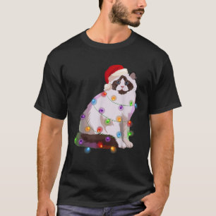 Ragdoll Cat Christmas Lights Xmas Cat Lover T-Shirt
