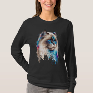 Ragdoll Cat Colorful Portrait Cute Cat T-Shirt