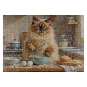 Ragdoll Cat Cooking in Kitchen Cutting Board