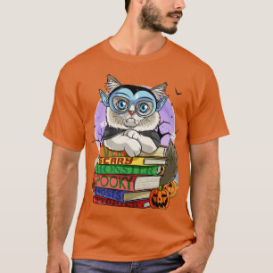 Ragdoll Cat Cute Vampire Halloween Pumpkin T-Shirt