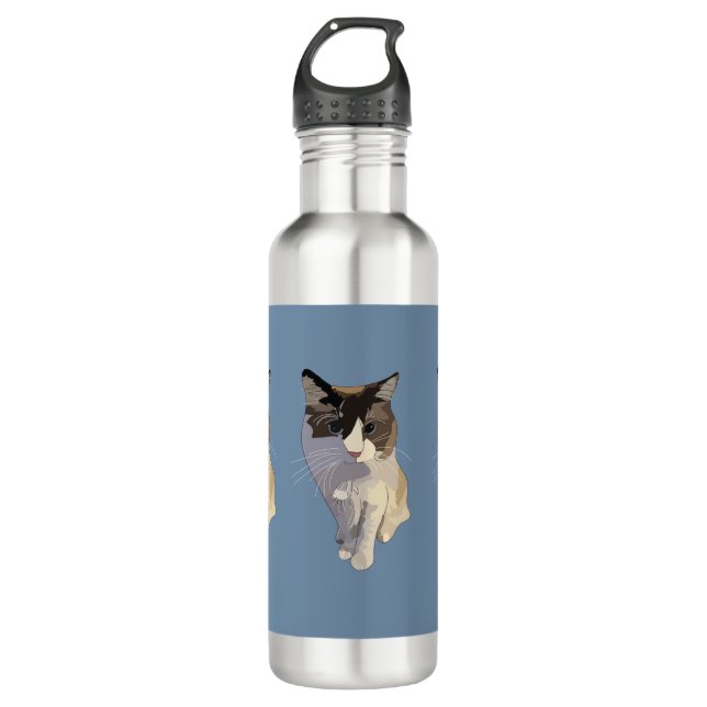 Ragdoll cat, Dusty Blue 710 Ml Water Bottle (Front)