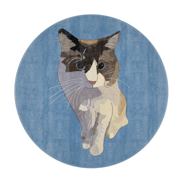 Ragdoll cat, Dusty Blue Cutting Board (Front)