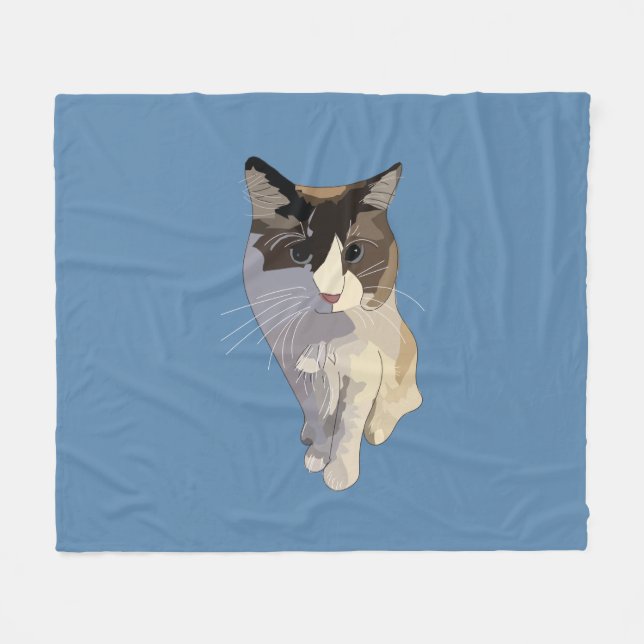 Ragdoll cat, Dusty Blue Fleece Blanket (Front (Horizontal))