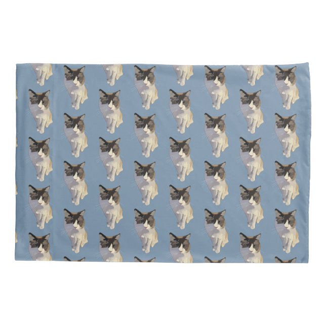 Ragdoll cat, Dusty Blue Pillowcase (Back)