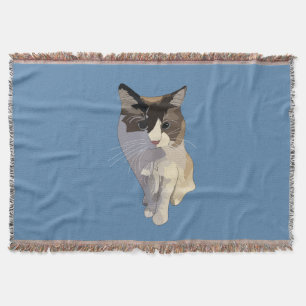 Ragdoll cat, Dusty Blue Throw Blanket