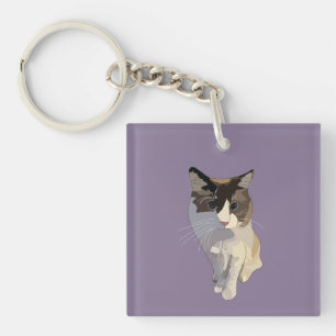 Ragdoll cat, Dusty Purple Key Ring