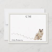 Ragdoll Cat Grey Border Monogram Name