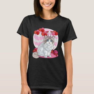 Ragdoll Cat Heart Valentine Day Decor T-Shirt