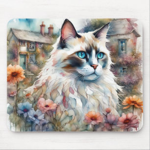 Ragdoll Cat in English Garden Mouse Mat