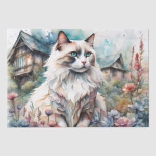Ragdoll Cat in English Garden Tissue Paper