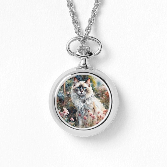 Ragdoll Cat in English Garden Watch (Front)