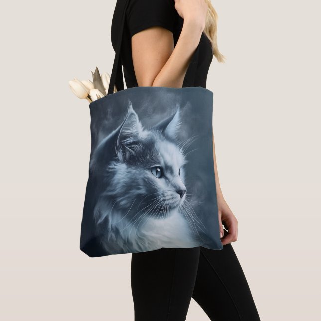 Ragdoll cat in Fog Tote Bag (Close Up)