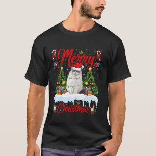 Ragdoll Cat Merry Christmas Tree Lighting Ragdoll  T-Shirt