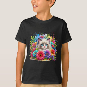 Ragdoll Cat Mum Mother39s Day Watercolor Colourful T-Shirt