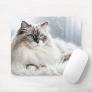 Ragdoll Cat On a Fur Rug Mouse Mat