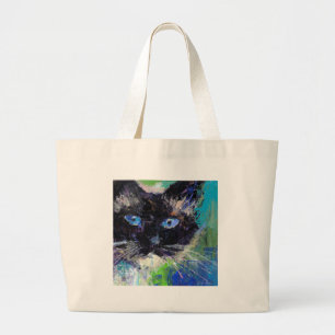 Ragdoll cat painting large tote bag