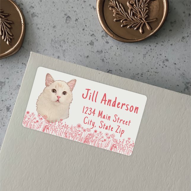 Ragdoll Cat Personalised Hand Drawing Label (Creator Uploaded)