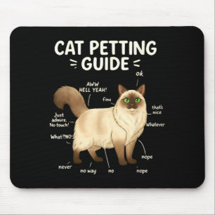 Ragdoll Cat Petting Guide Funny Cat Lover Mouse Mat