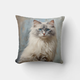 Ragdoll cat portrait cushion