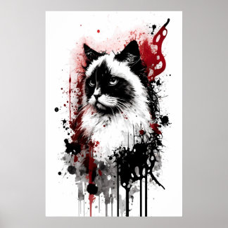 Ragdoll Cat Portrait Poster