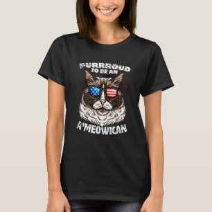 Ragdoll Cat Purrroud To Be An Ameowican 4th Of Jul T-Shirt