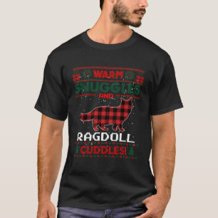 Ragdoll Cat Red Buffalo Plaid Gift Ugly Christmas T-Shirt