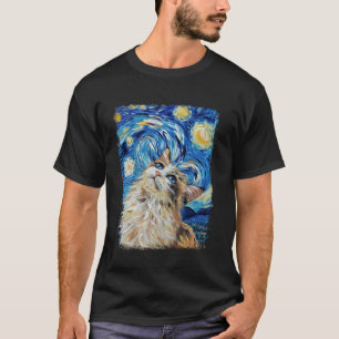 Ragdoll Cat Starry Night Painting T-Shirt