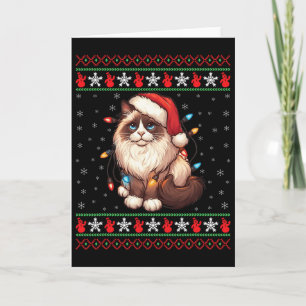 Ragdoll Cat Ugly Christmas Ragdoll Cat Xmas Lighti Card