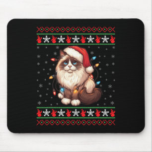 Ragdoll Cat Ugly Christmas Ragdoll Cat Xmas Lighti Mouse Mat