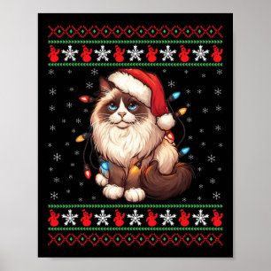 Ragdoll Cat Ugly Christmas Ragdoll Cat Xmas Lighti Poster