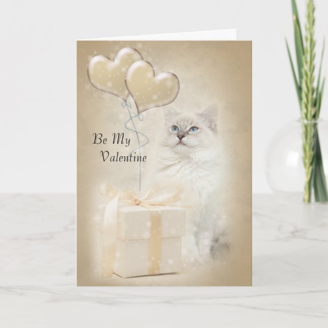 Ragdoll cat valentine card (Front)