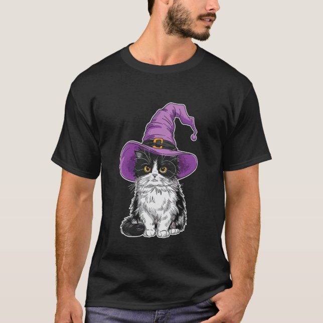 Ragdoll Cat Witch Halloween T-Shirt (Front)