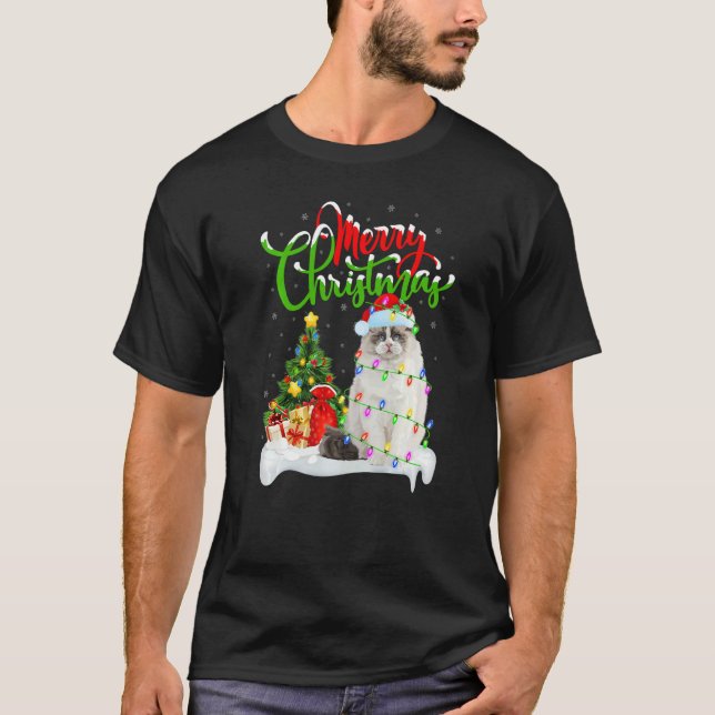 Ragdoll Cat  Xmas Decorations Santa Ragdoll Christ T-Shirt (Front)