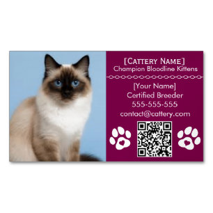 Ragdoll Cattery Customisable Cat Breeder Magnet