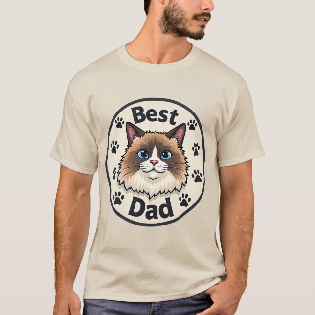 Ragdoll Dad, bi-colour T-Shirt (Front)