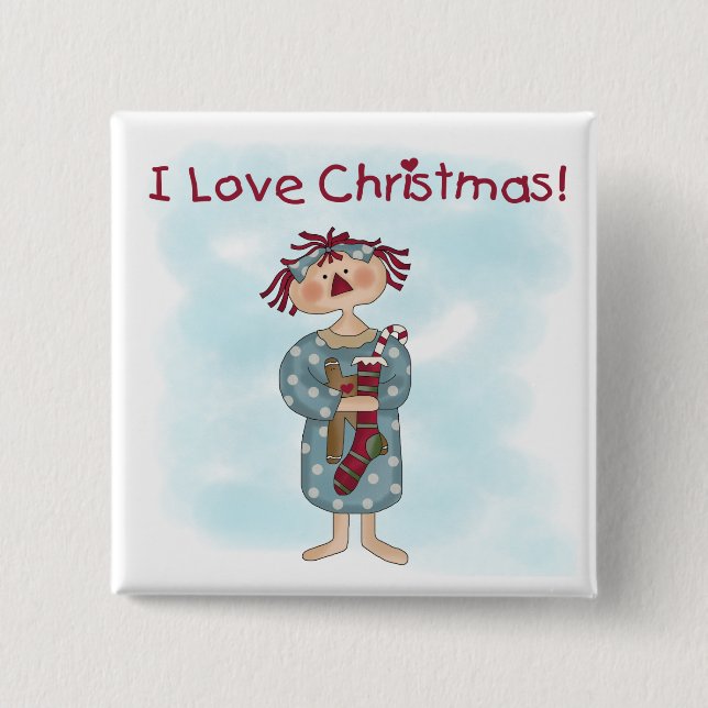 Ragdoll I Love Christmas Tshirts and Gifts 15 Cm Square Badge (Front)