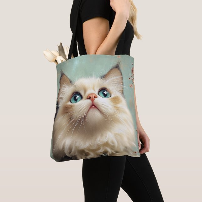 Ragdoll kitten tote bag (Close Up)