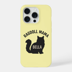 Ragdoll Mama Cat Silhouette Personalised Name iPhone 15 Pro Case